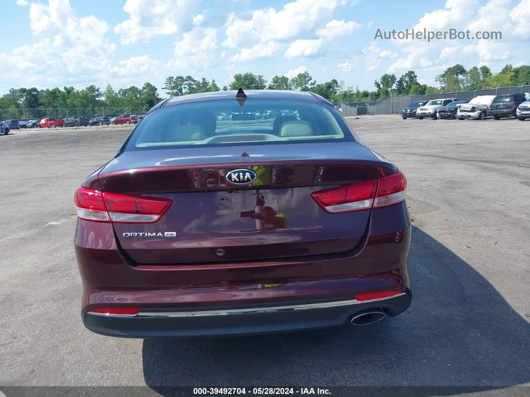 2018 Kia Optima Lx Burgundy vin: 5XXGT4L35JG235173