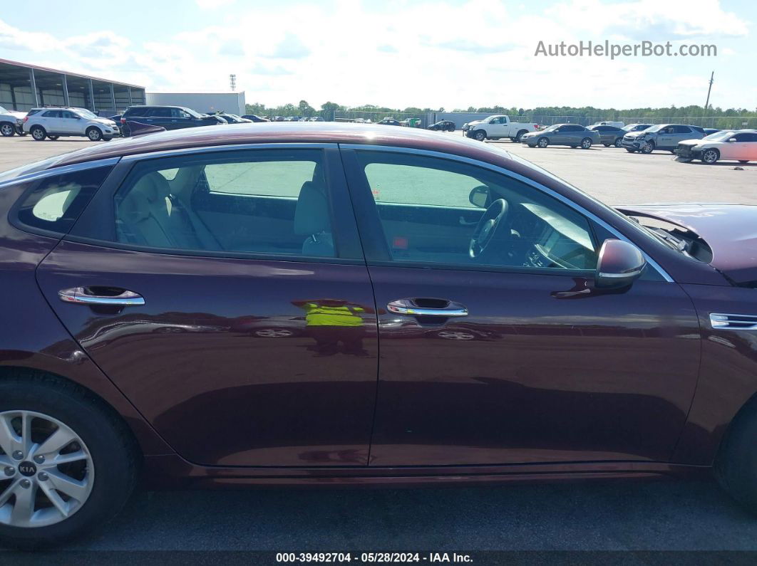 2018 Kia Optima Lx Burgundy vin: 5XXGT4L35JG235173