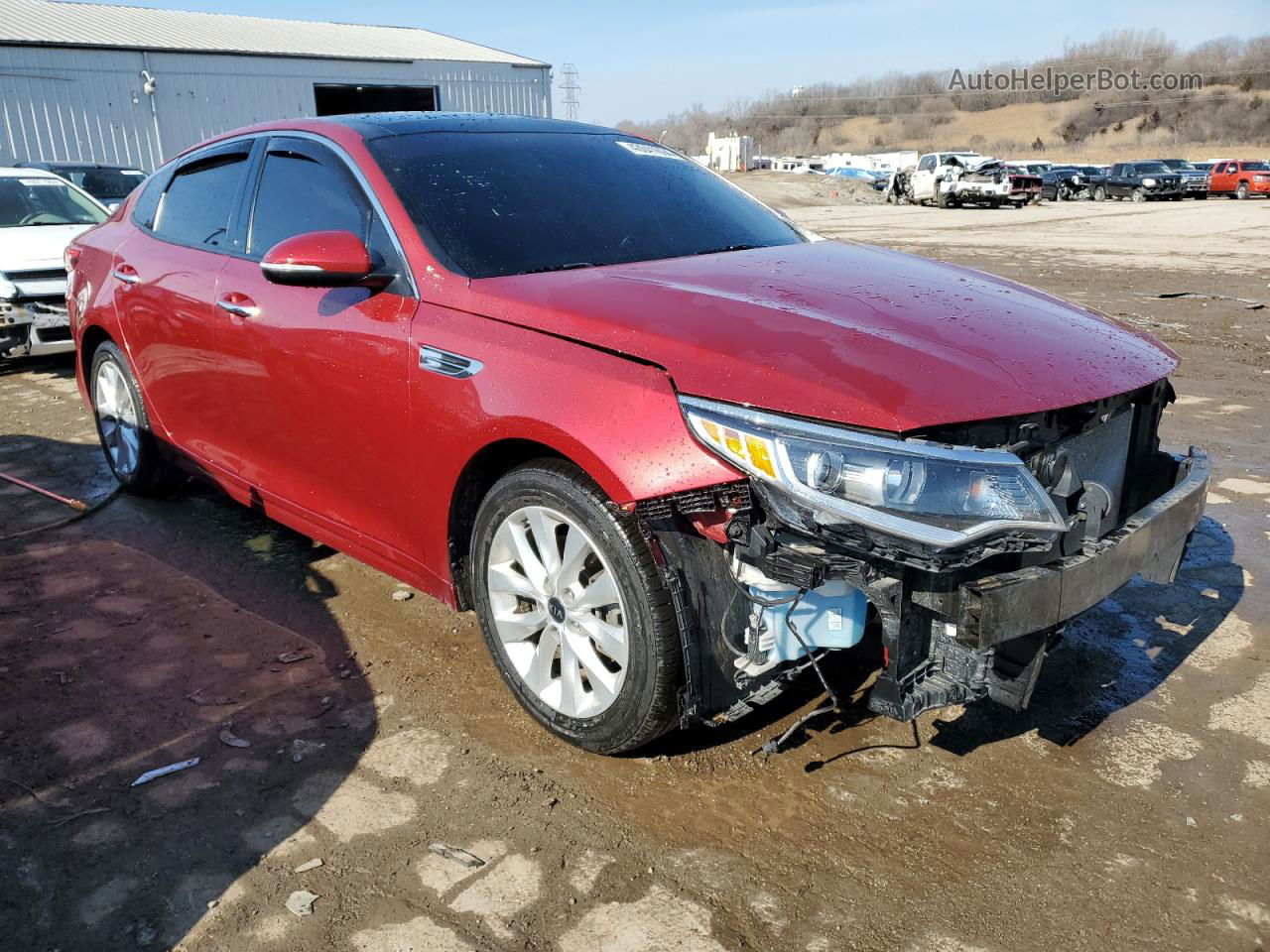 2018 Kia Optima Lx Red vin: 5XXGT4L35JG236209