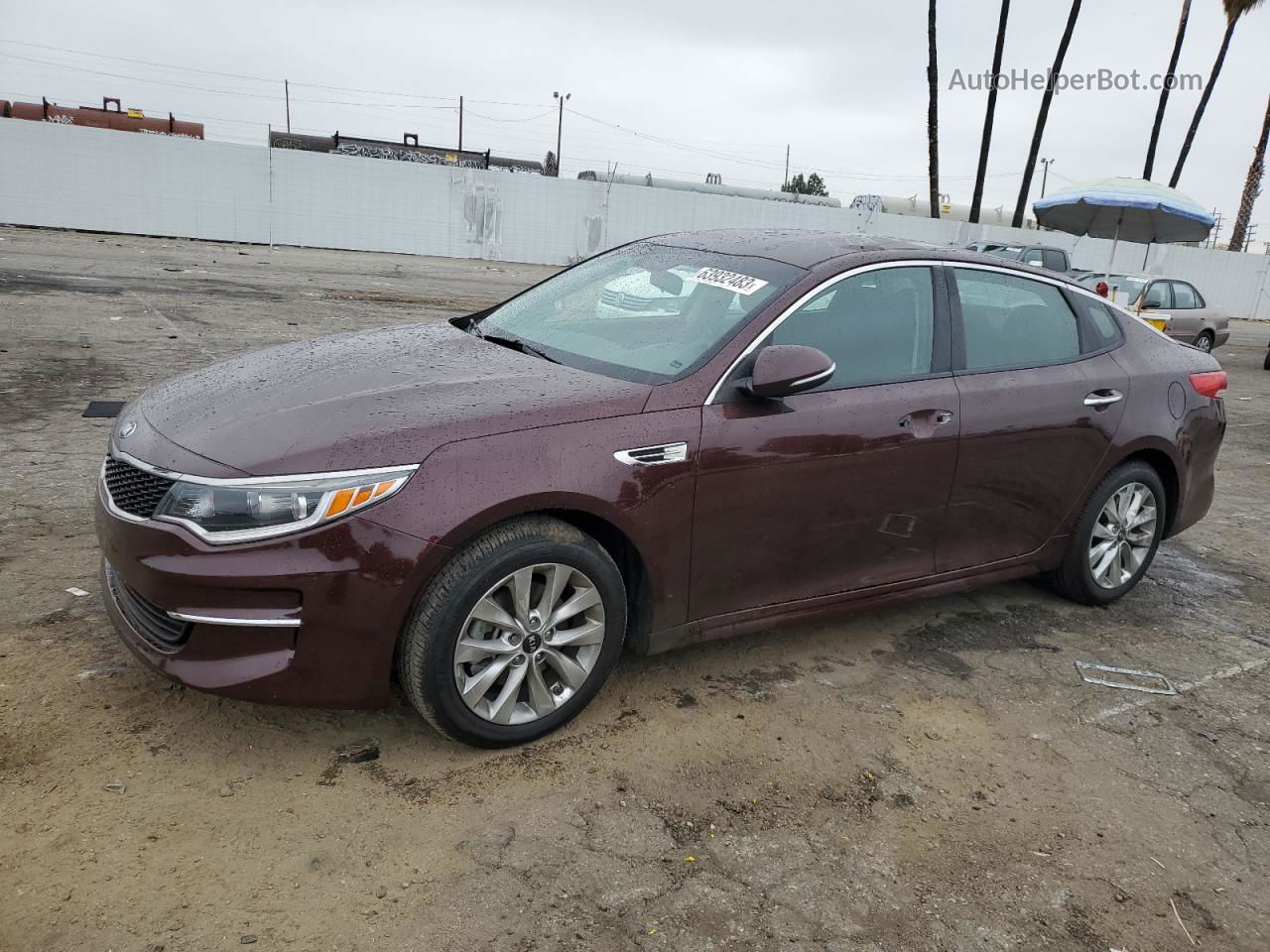 2018 Kia Optima Lx Burgundy vin: 5XXGT4L35JG273745