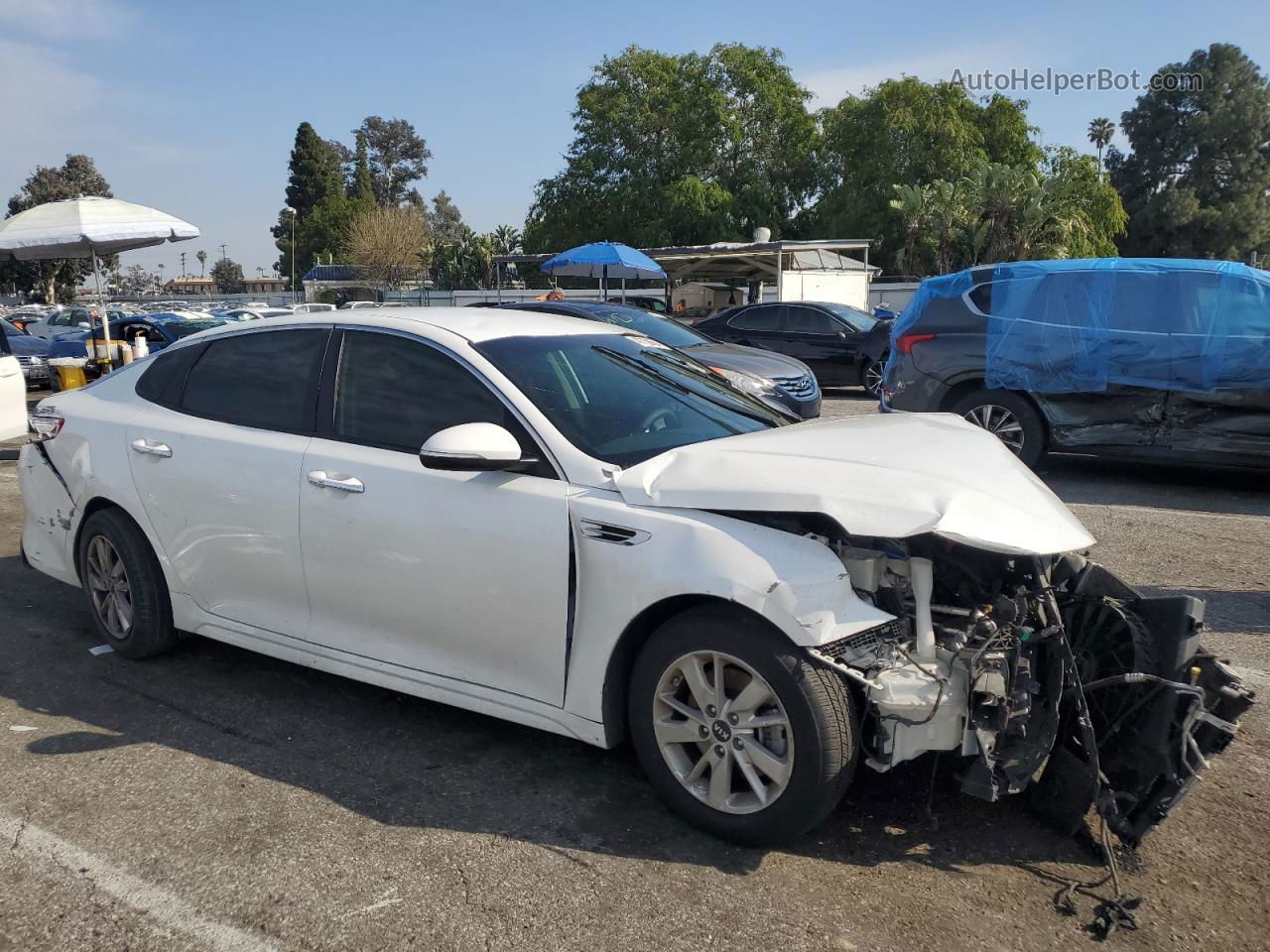 2016 Kia Optima Lx White vin: 5XXGT4L36GG049795