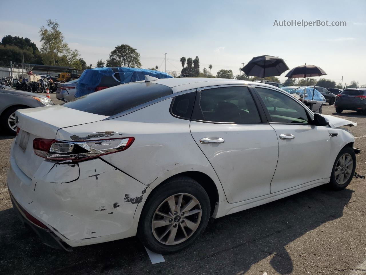 2016 Kia Optima Lx White vin: 5XXGT4L36GG049795