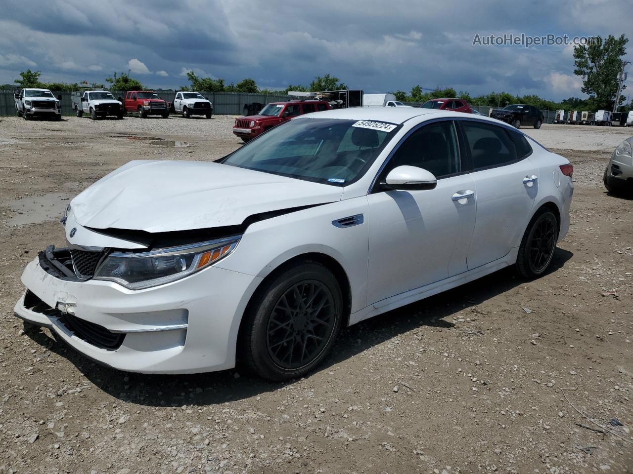 2016 Kia Optima Lx White vin: 5XXGT4L36GG069691