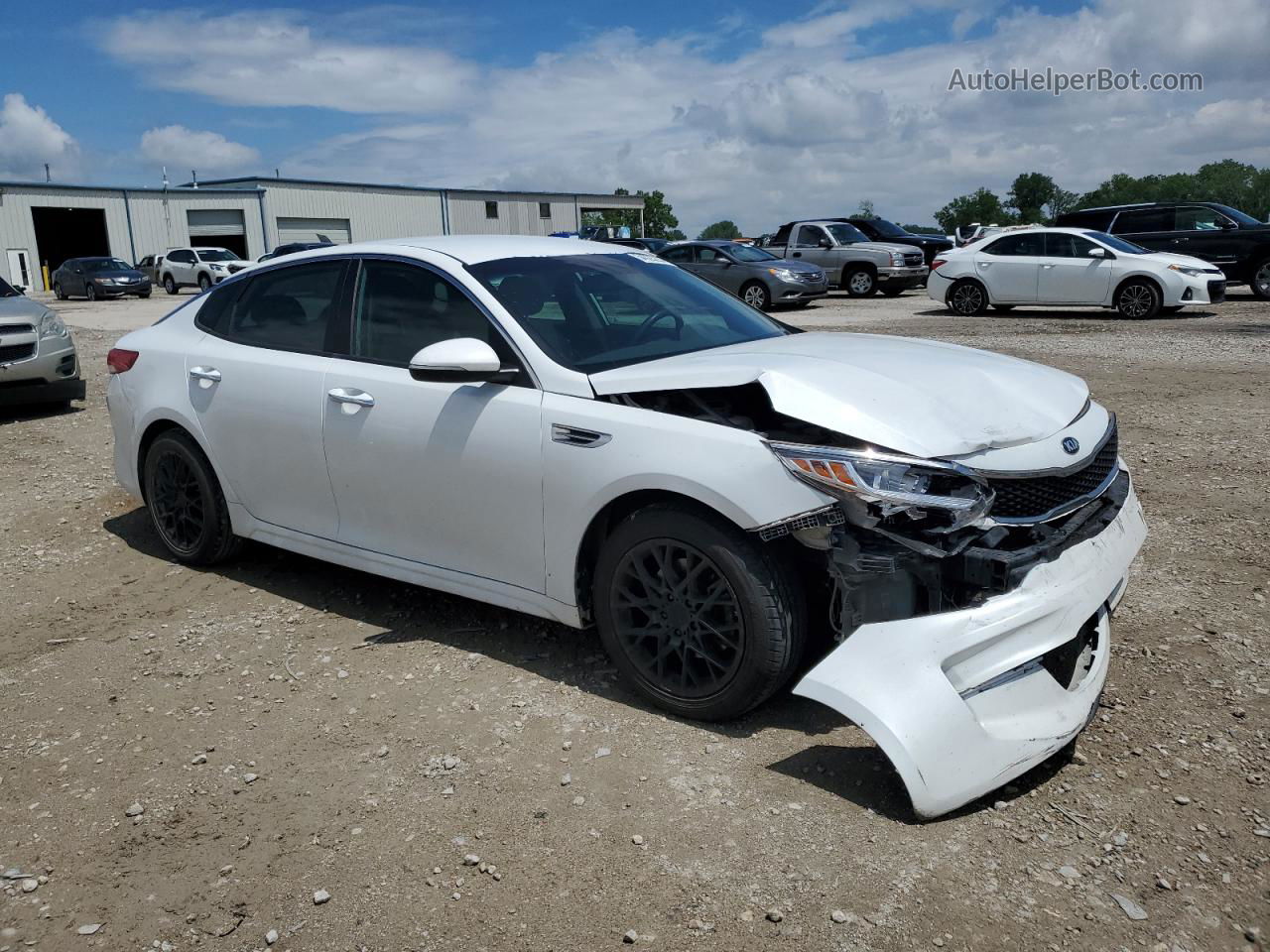 2016 Kia Optima Lx White vin: 5XXGT4L36GG069691