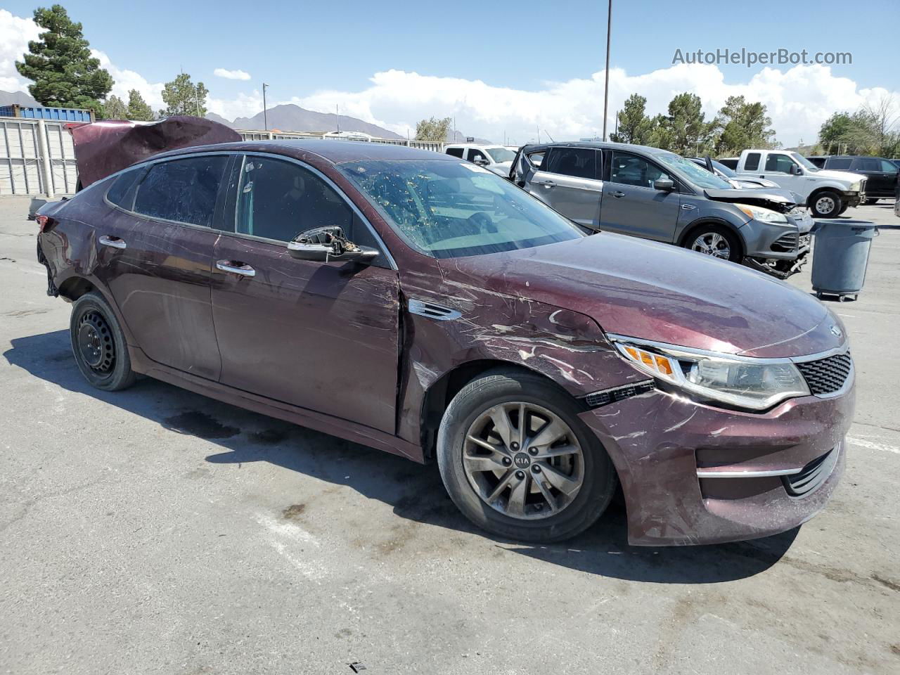 2018 Kia Optima Lx Burgundy vin: 5XXGT4L36JG179518