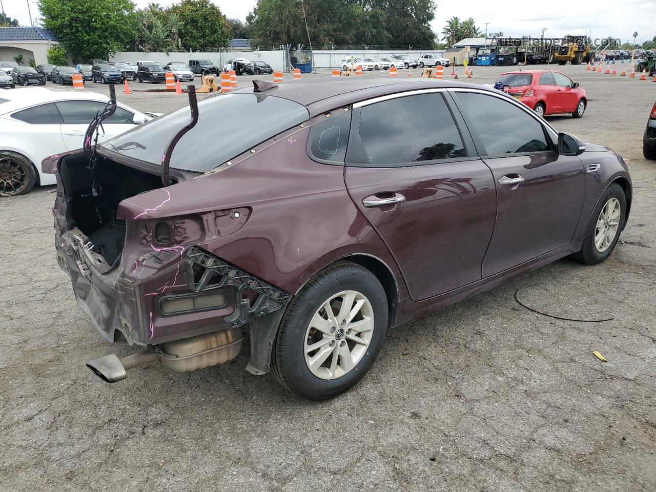 2016 Kia Optima Lx Burgundy vin: 5XXGT4L37GG020466