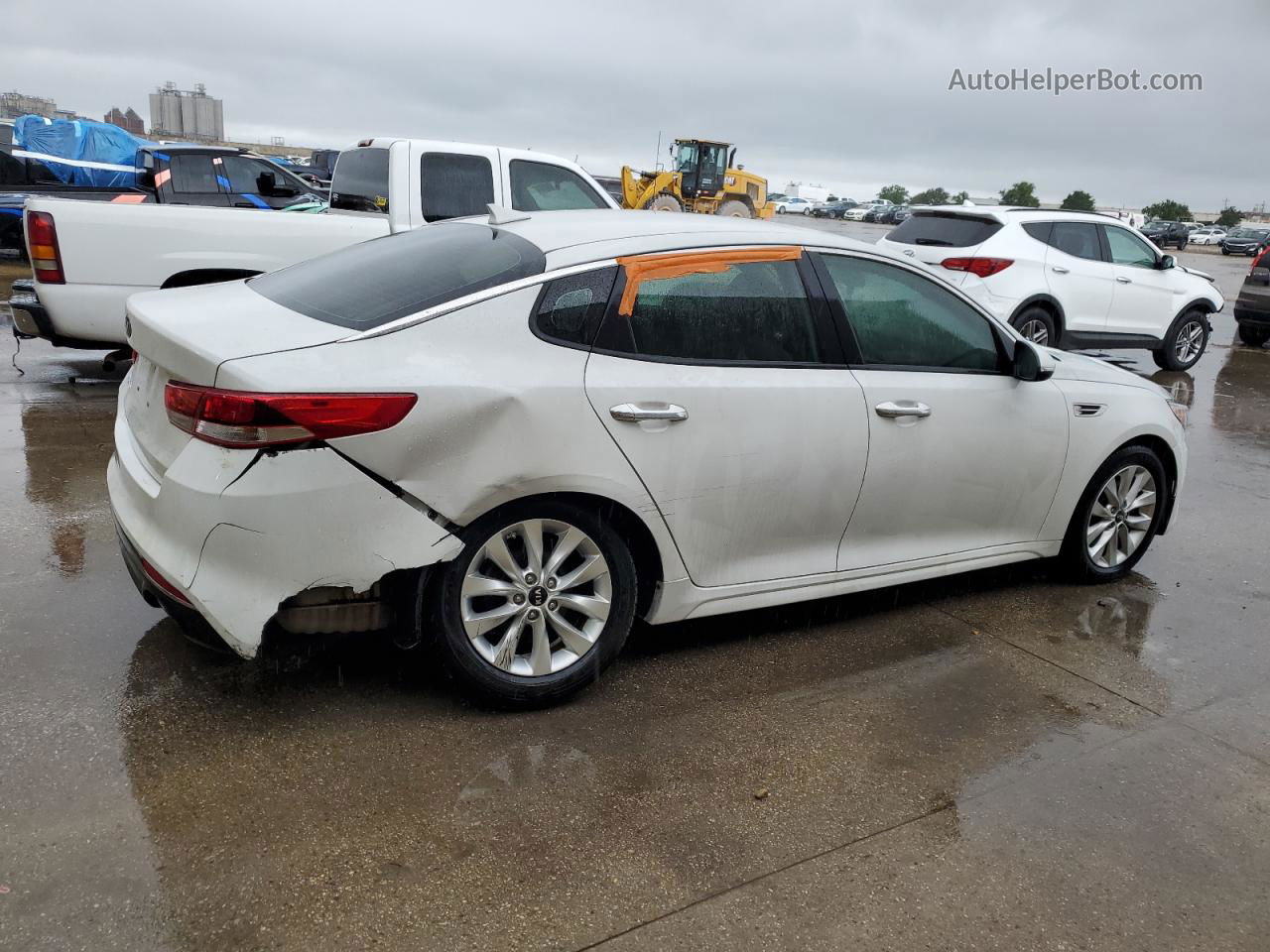 2016 Kia Optima Lx White vin: 5XXGT4L37GG020970