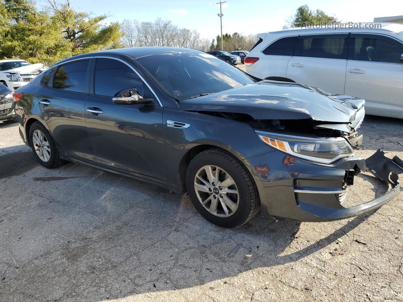 2016 Kia Optima Lx Gray vin: 5XXGT4L37GG027580