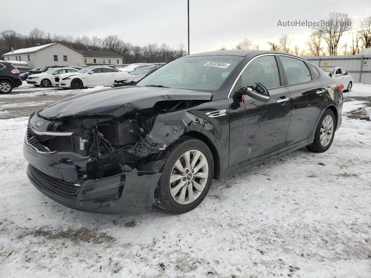 2016 Kia Optima Lx Black vin: 5XXGT4L37GG076455