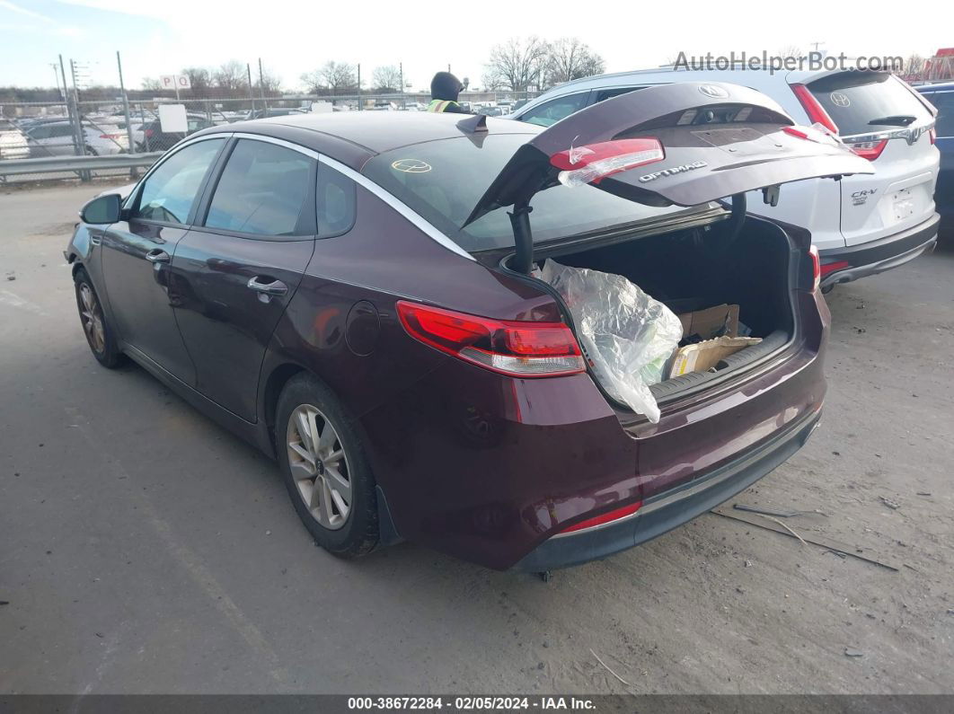 2016 Kia Optima Lx Burgundy vin: 5XXGT4L37GG096754