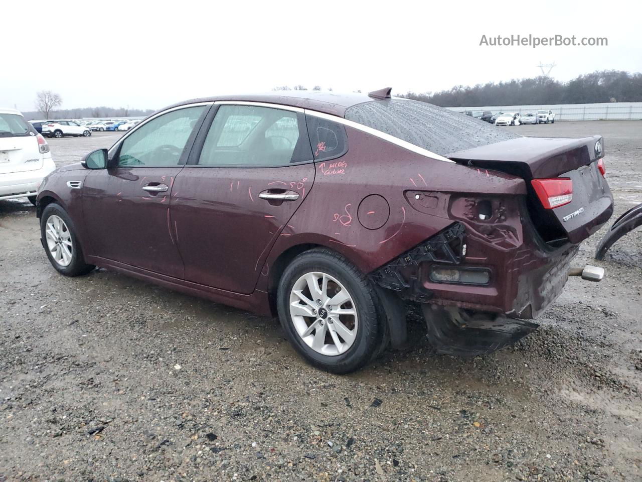 2018 Kia Optima Lx Burgundy vin: 5XXGT4L37JG220657