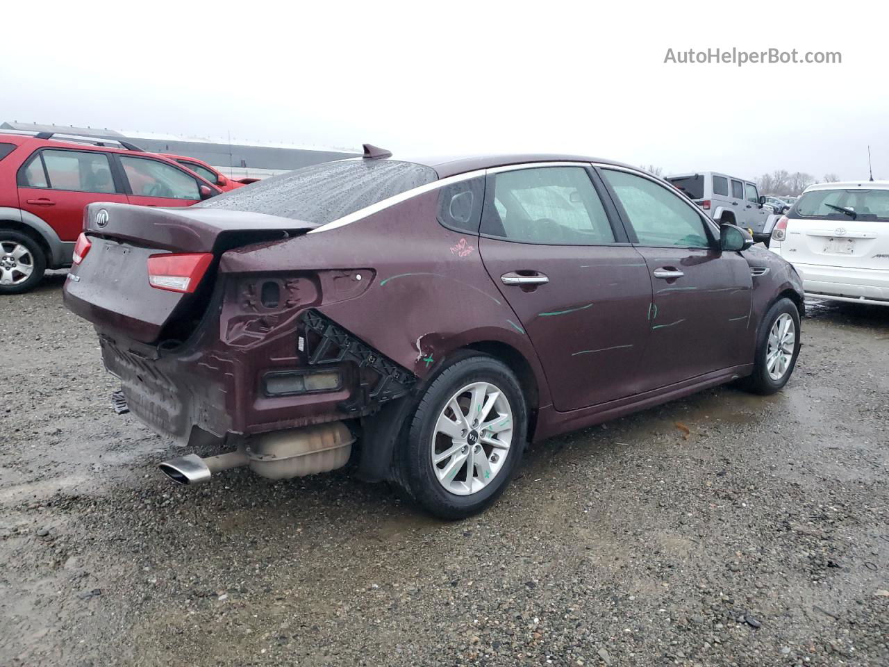 2018 Kia Optima Lx Burgundy vin: 5XXGT4L37JG220657