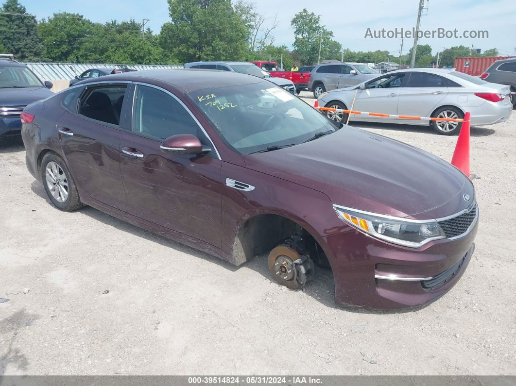 2018 Kia Optima Lx Burgundy vin: 5XXGT4L37JG240018