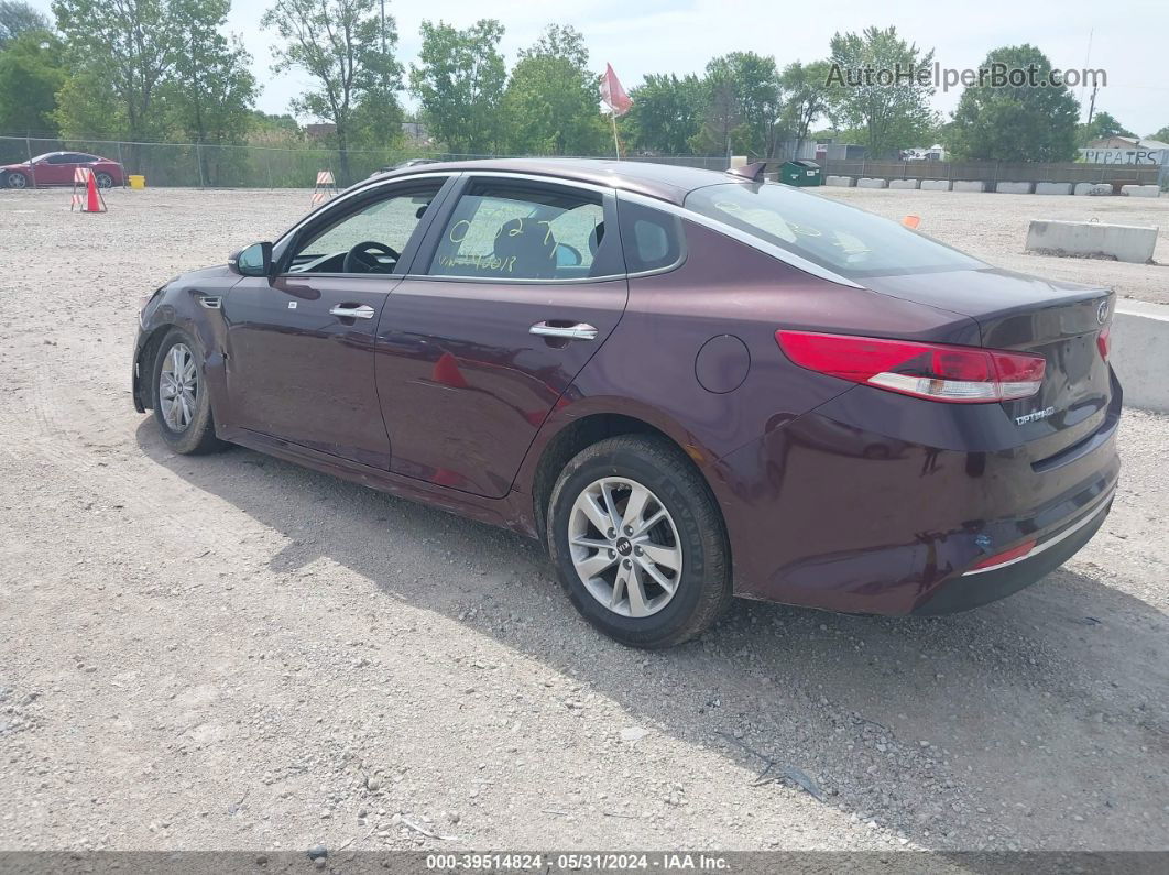 2018 Kia Optima Lx Burgundy vin: 5XXGT4L37JG240018