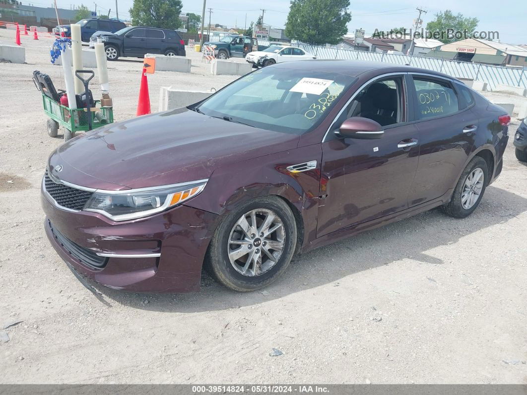 2018 Kia Optima Lx Burgundy vin: 5XXGT4L37JG240018