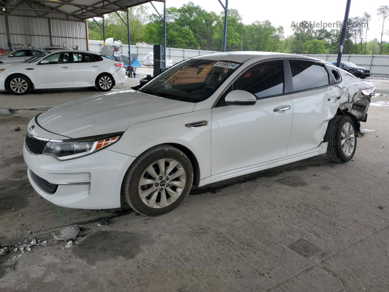 2016 Kia Optima Lx White vin: 5XXGT4L38GG019276