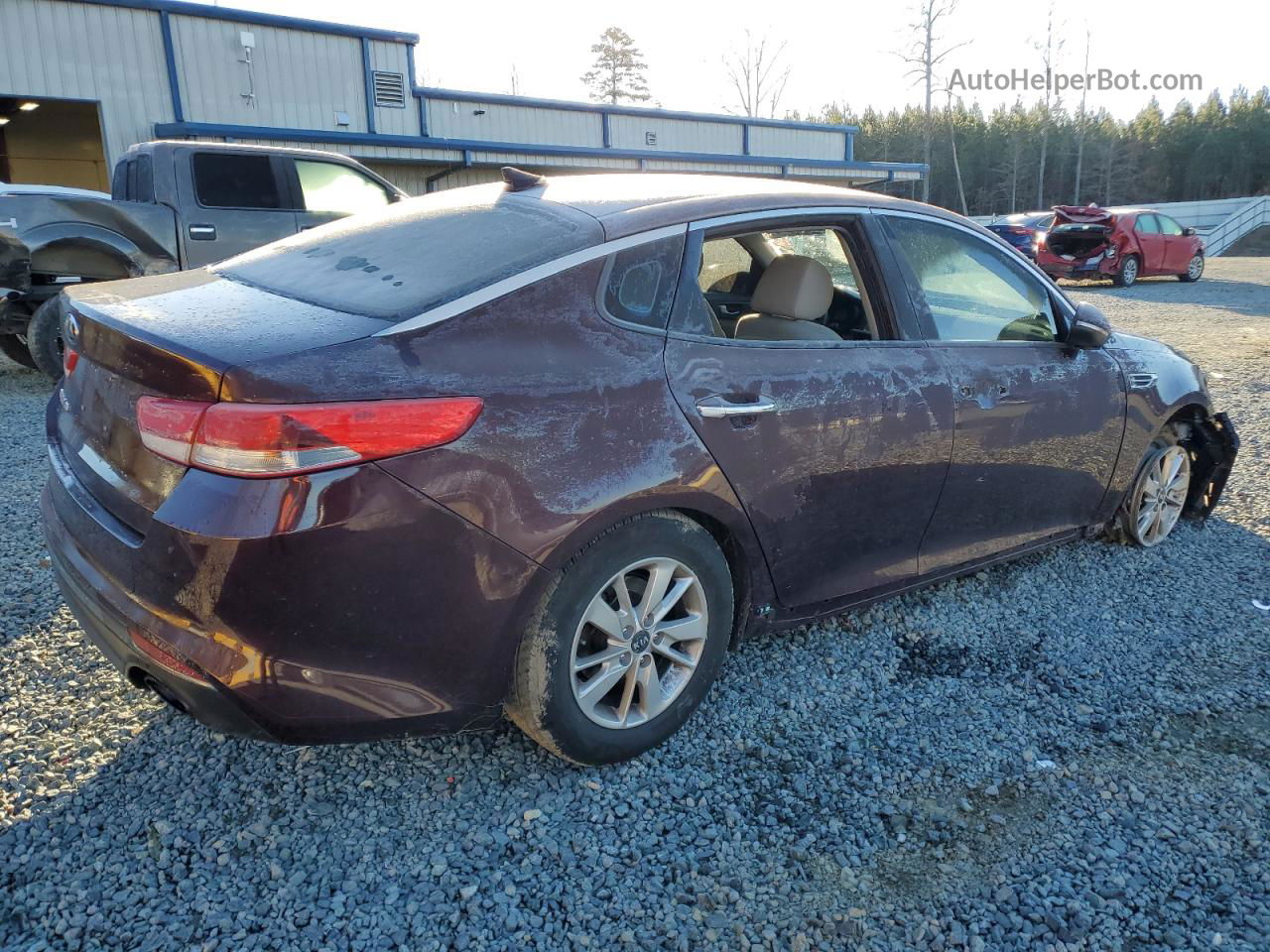 2016 Kia Optima Lx Burgundy vin: 5XXGT4L38GG034506