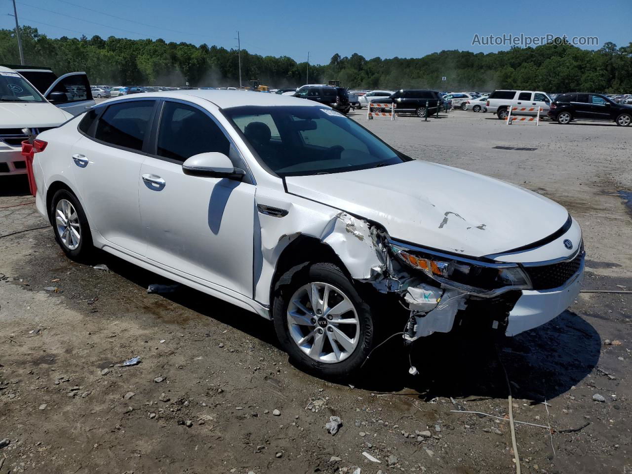 2016 Kia Optima Lx White vin: 5XXGT4L38GG051984