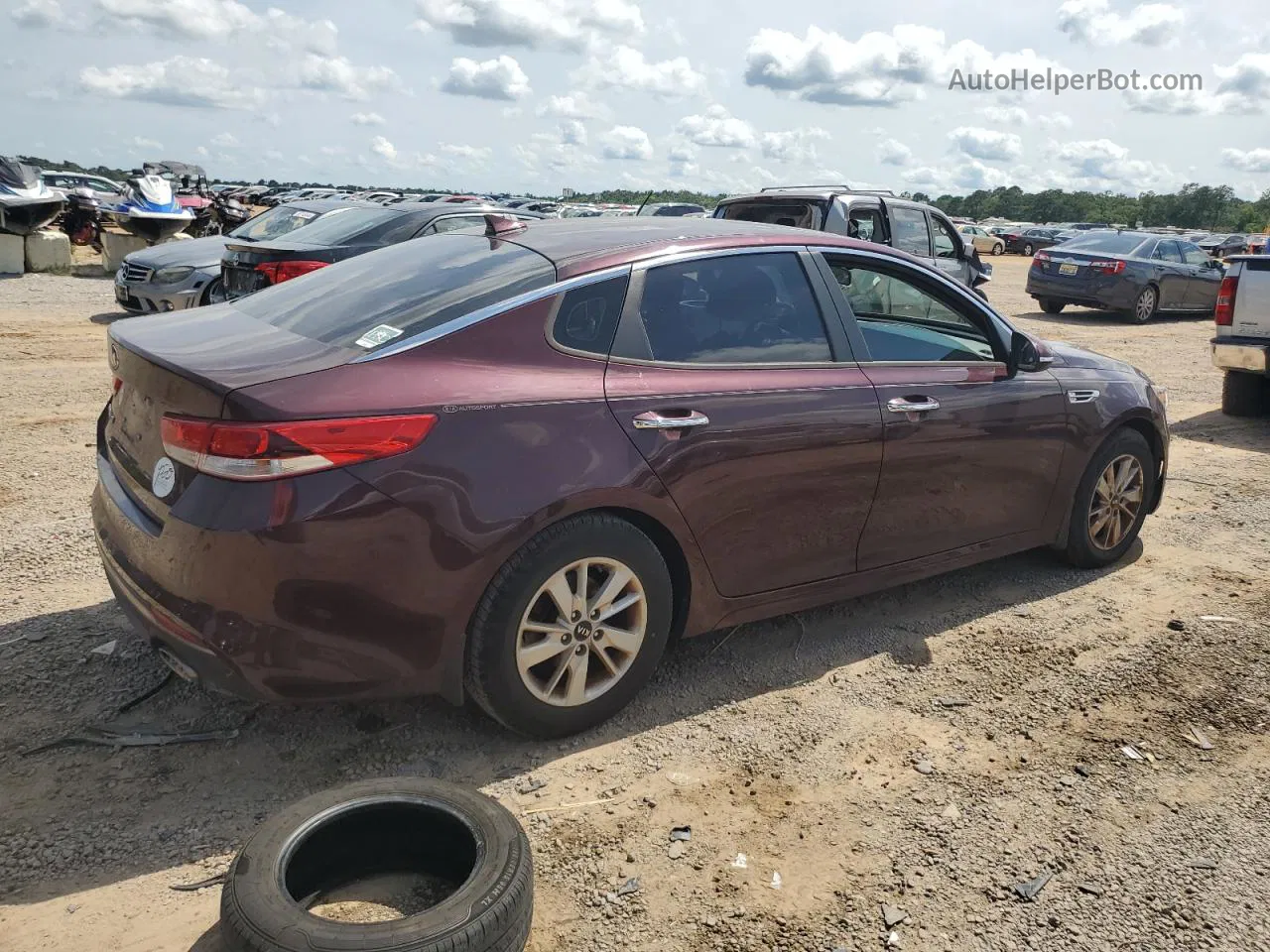 2016 Kia Optima Lx Burgundy vin: 5XXGT4L38GG101296