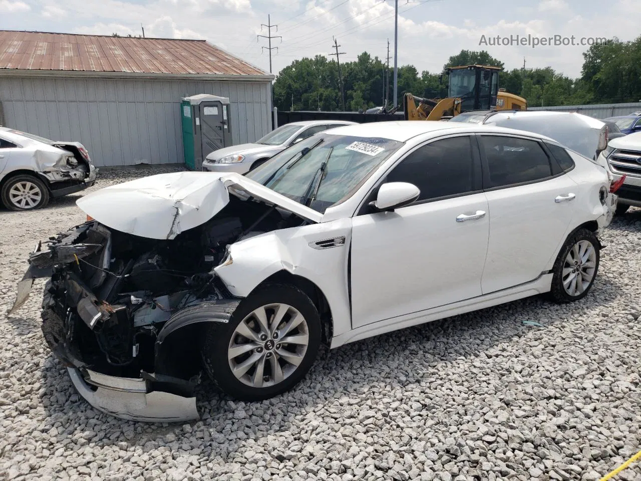 2017 Kia Optima Lx White vin: 5XXGT4L38HG130931