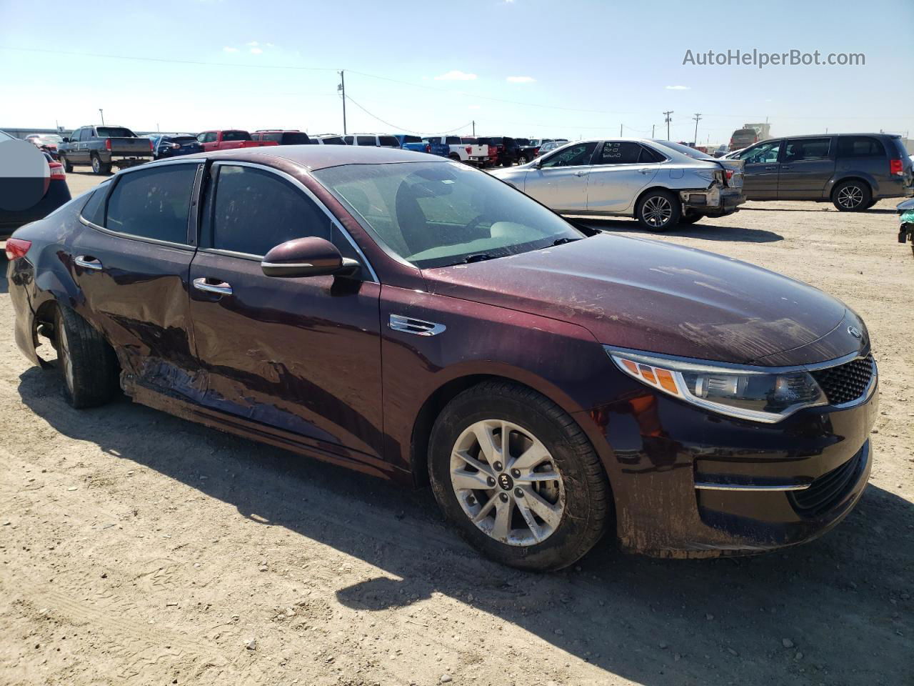 2017 Kia Optima Lx Maroon vin: 5XXGT4L38HG153450