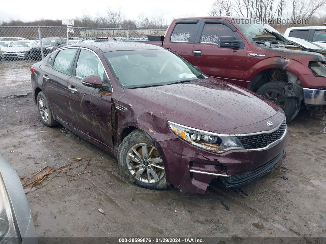 2017 Kia Optima Lx Burgundy vin: 5XXGT4L38HG160625