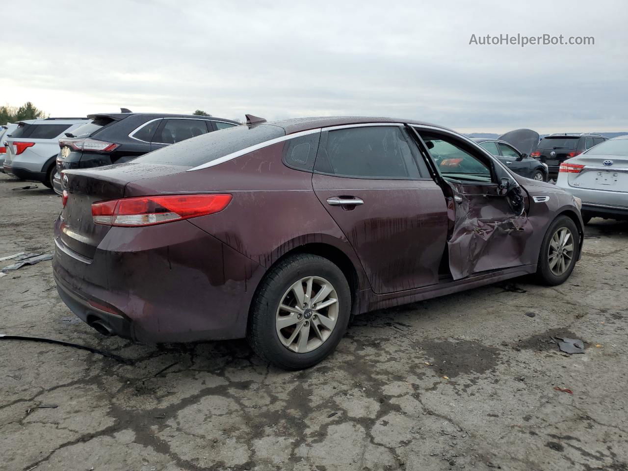 2017 Kia Optima Lx Burgundy vin: 5XXGT4L38HG165520