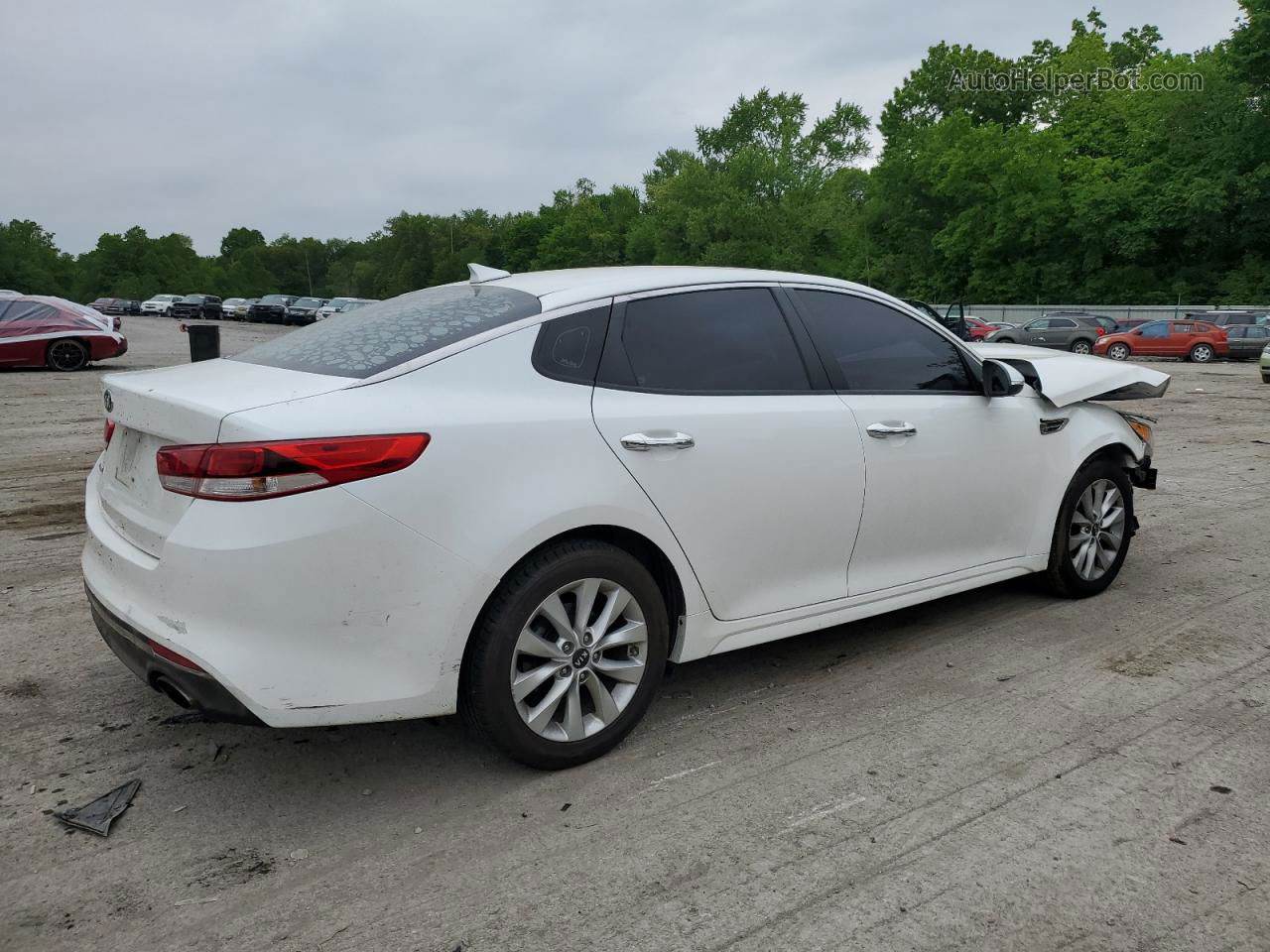 2016 Kia Optima Lx White vin: 5XXGT4L39GG018069