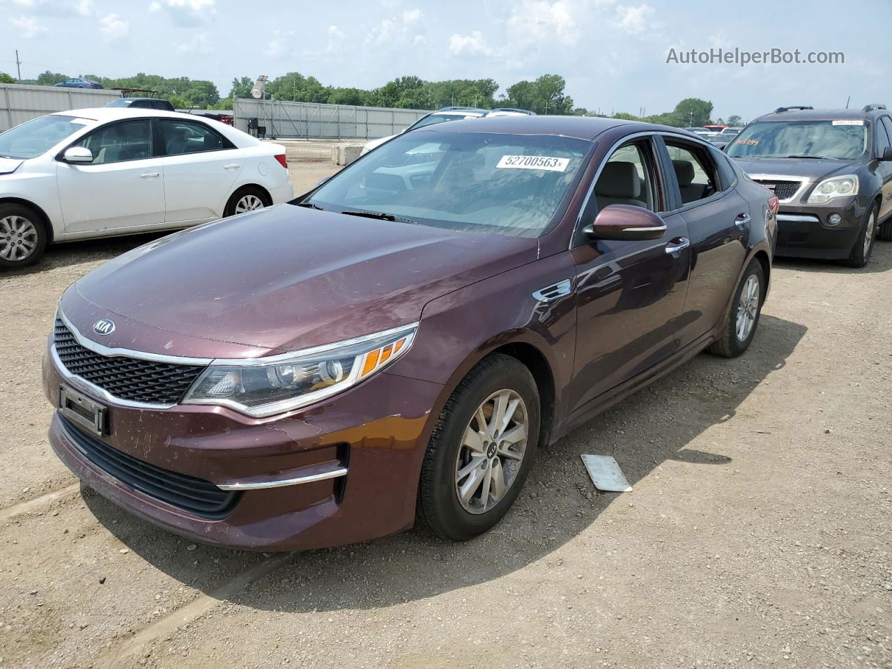 2016 Kia Optima Lx Burgundy vin: 5XXGT4L39GG019299