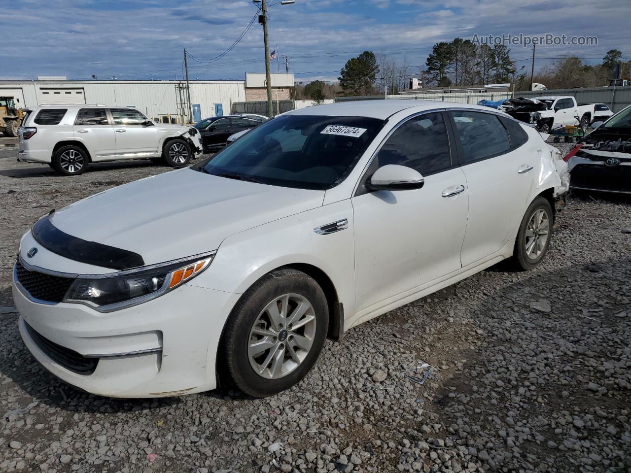 2016 Kia Optima Lx White vin: 5XXGT4L39GG055302