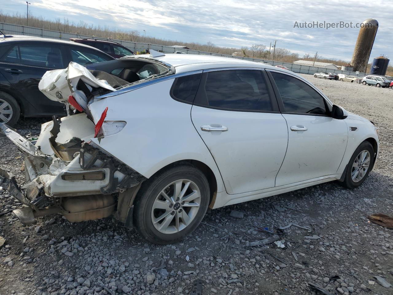 2016 Kia Optima Lx White vin: 5XXGT4L39GG055302