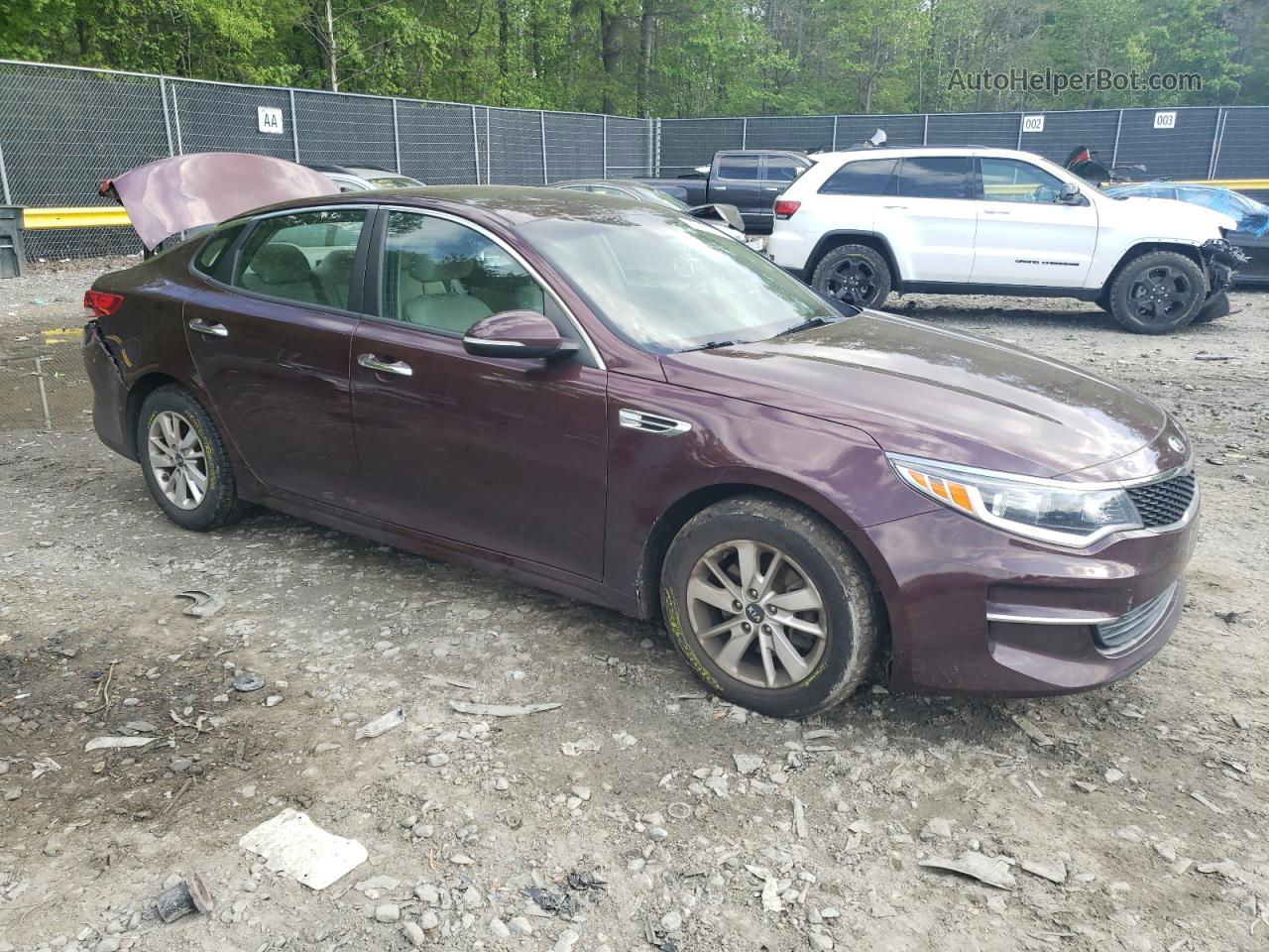 2017 Kia Optima Lx Burgundy vin: 5XXGT4L39HG127097