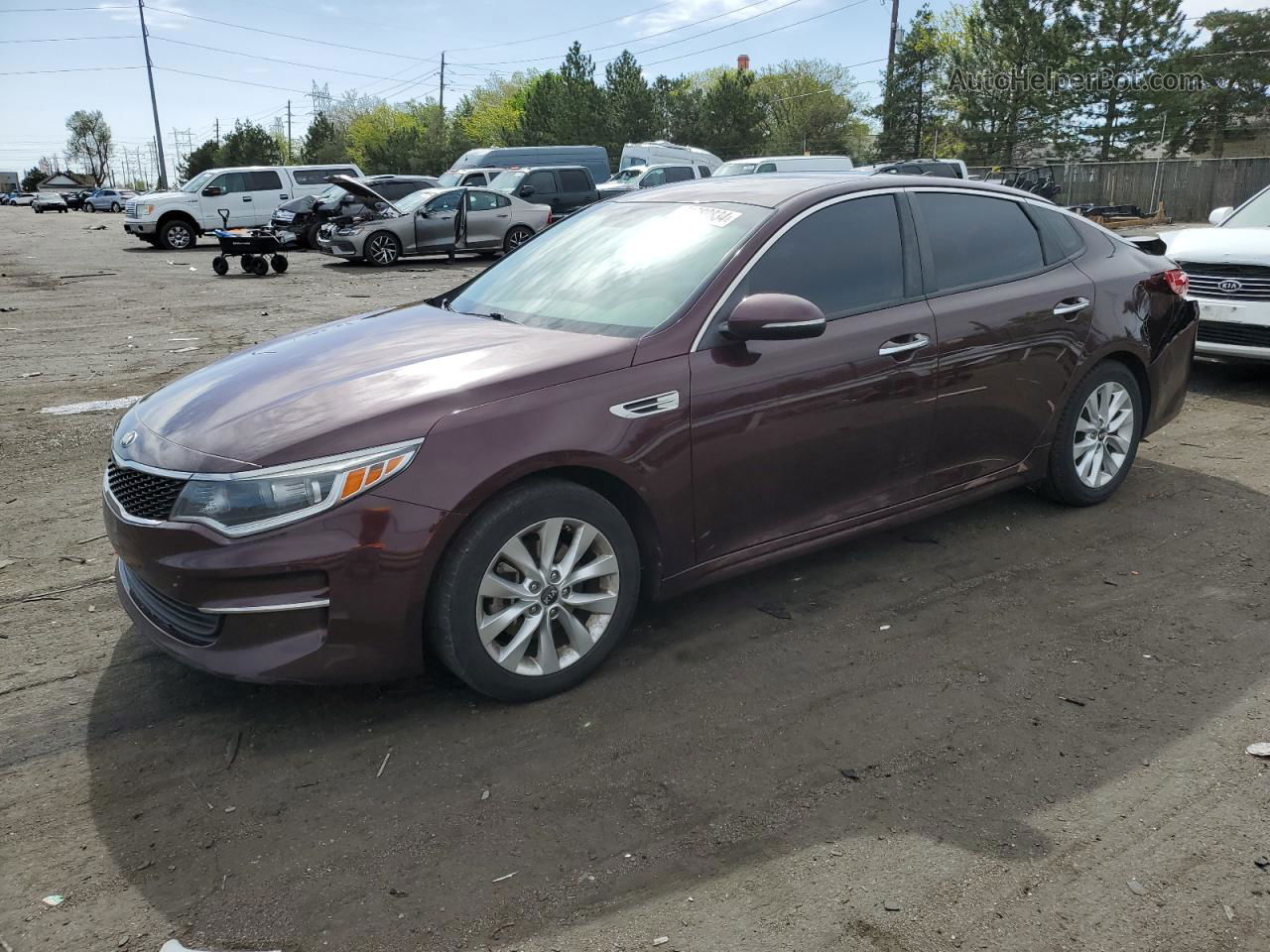 2017 Kia Optima Lx Maroon vin: 5XXGT4L39HG164618