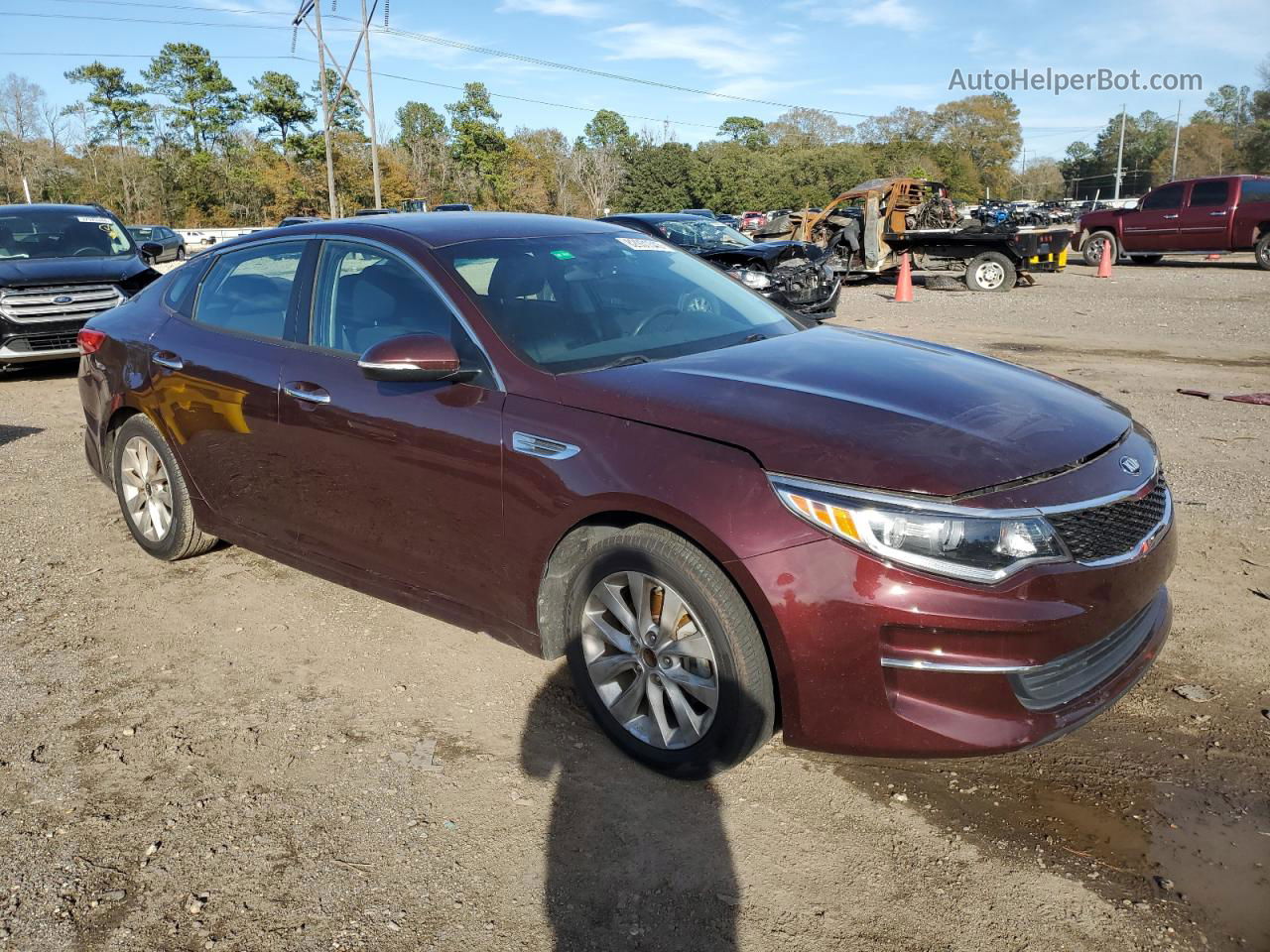 2016 Kia Optima Lx Maroon vin: 5XXGT4L3XGG002981