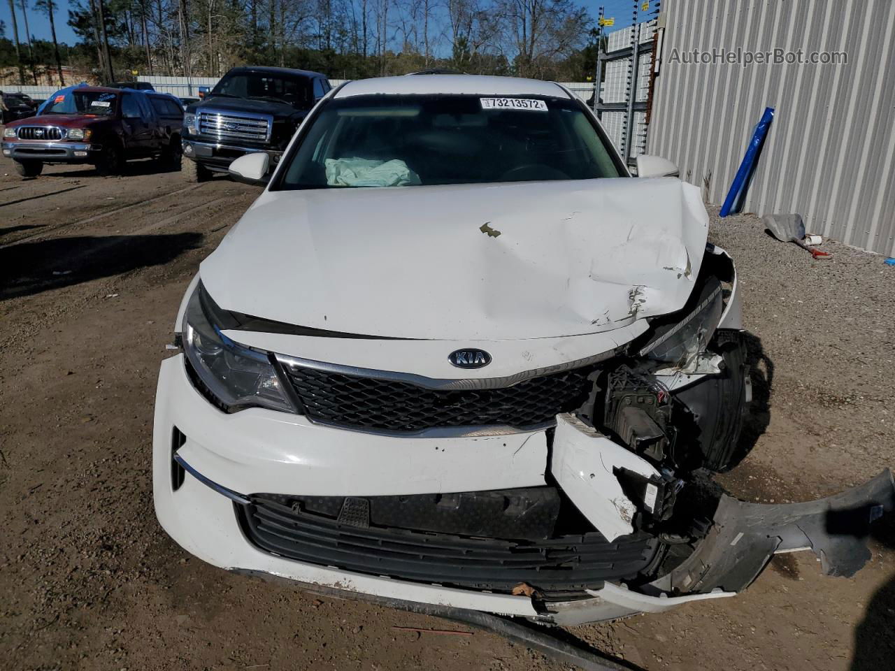 2016 Kia Optima Lx White vin: 5XXGT4L3XGG028786