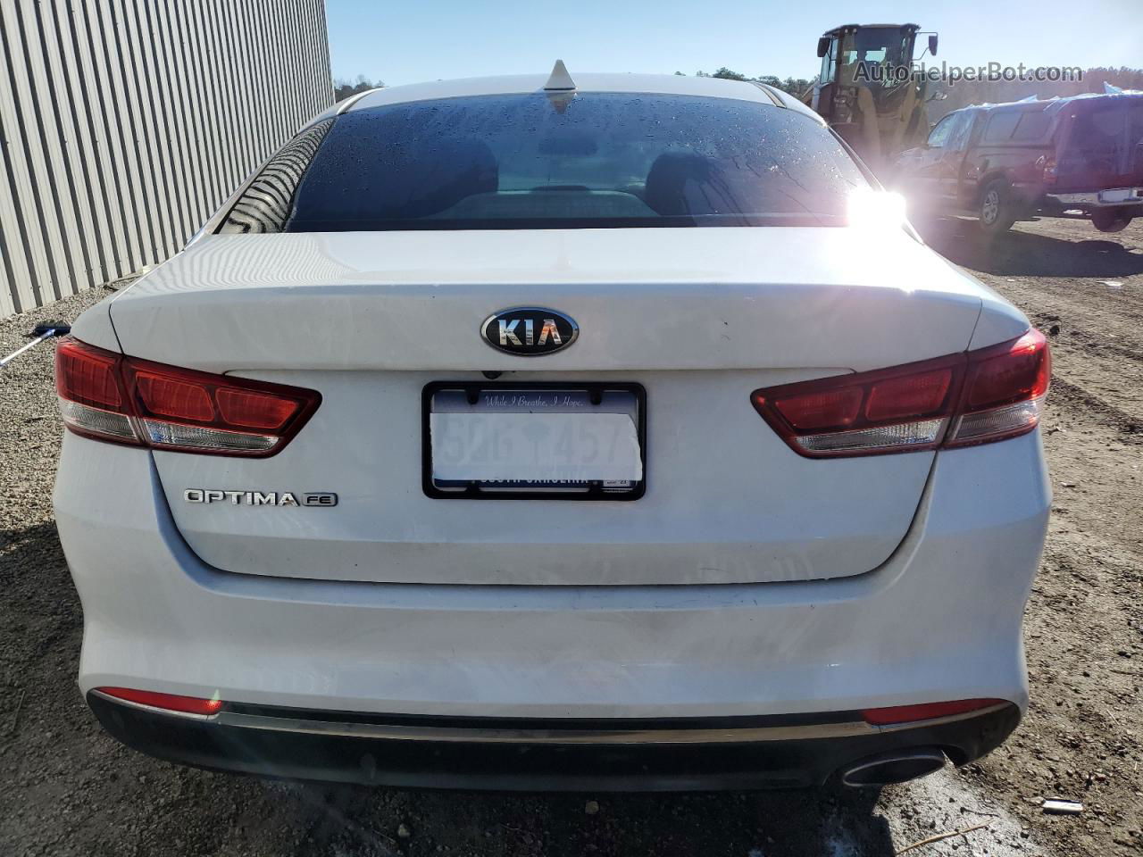 2016 Kia Optima Lx White vin: 5XXGT4L3XGG028786