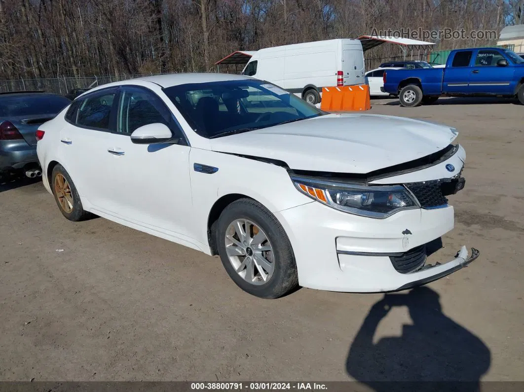 2016 Kia Optima Lx White vin: 5XXGT4L3XGG048794