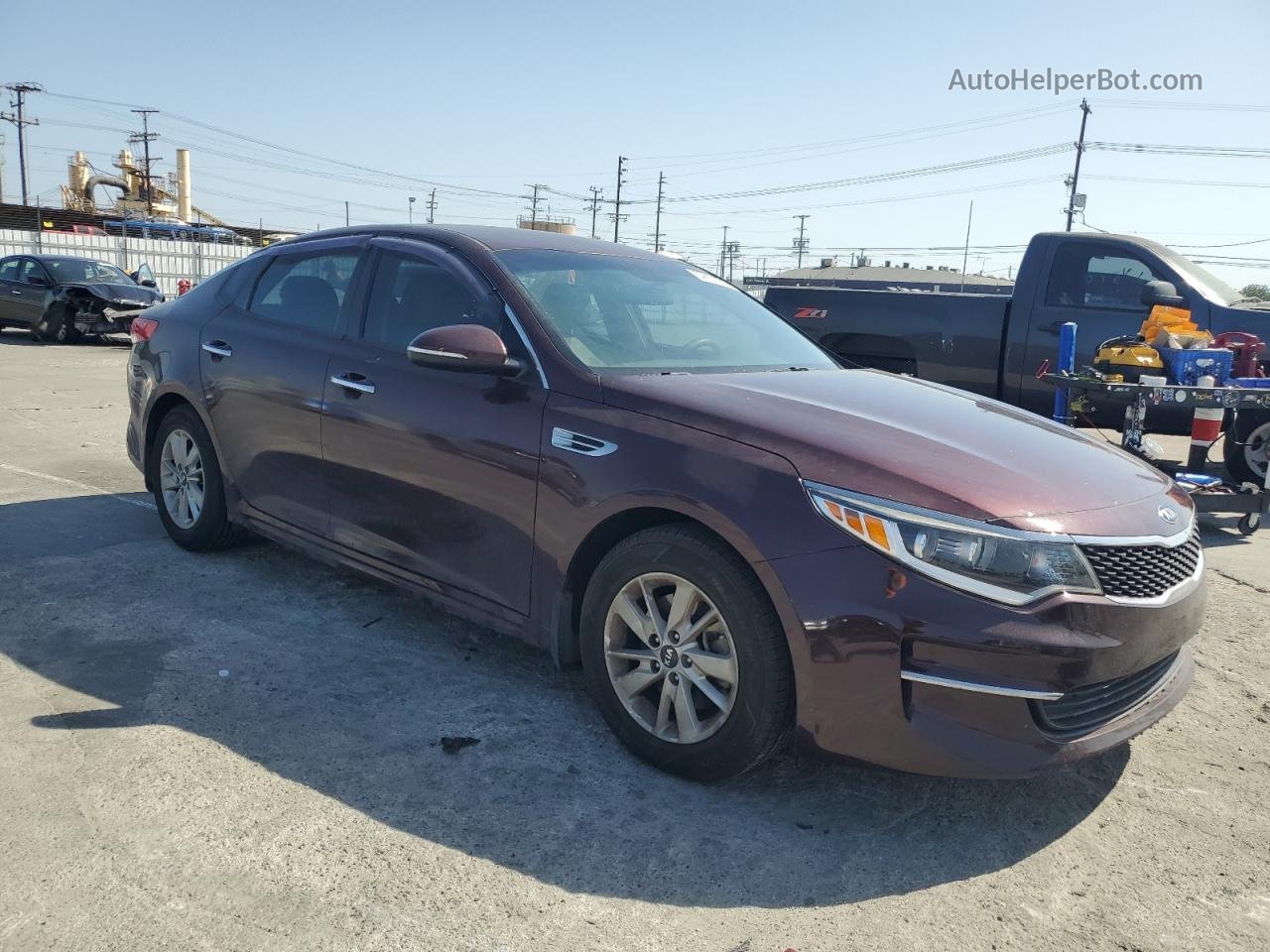 2016 Kia Optima Lx Burgundy vin: 5XXGT4L3XGG053428