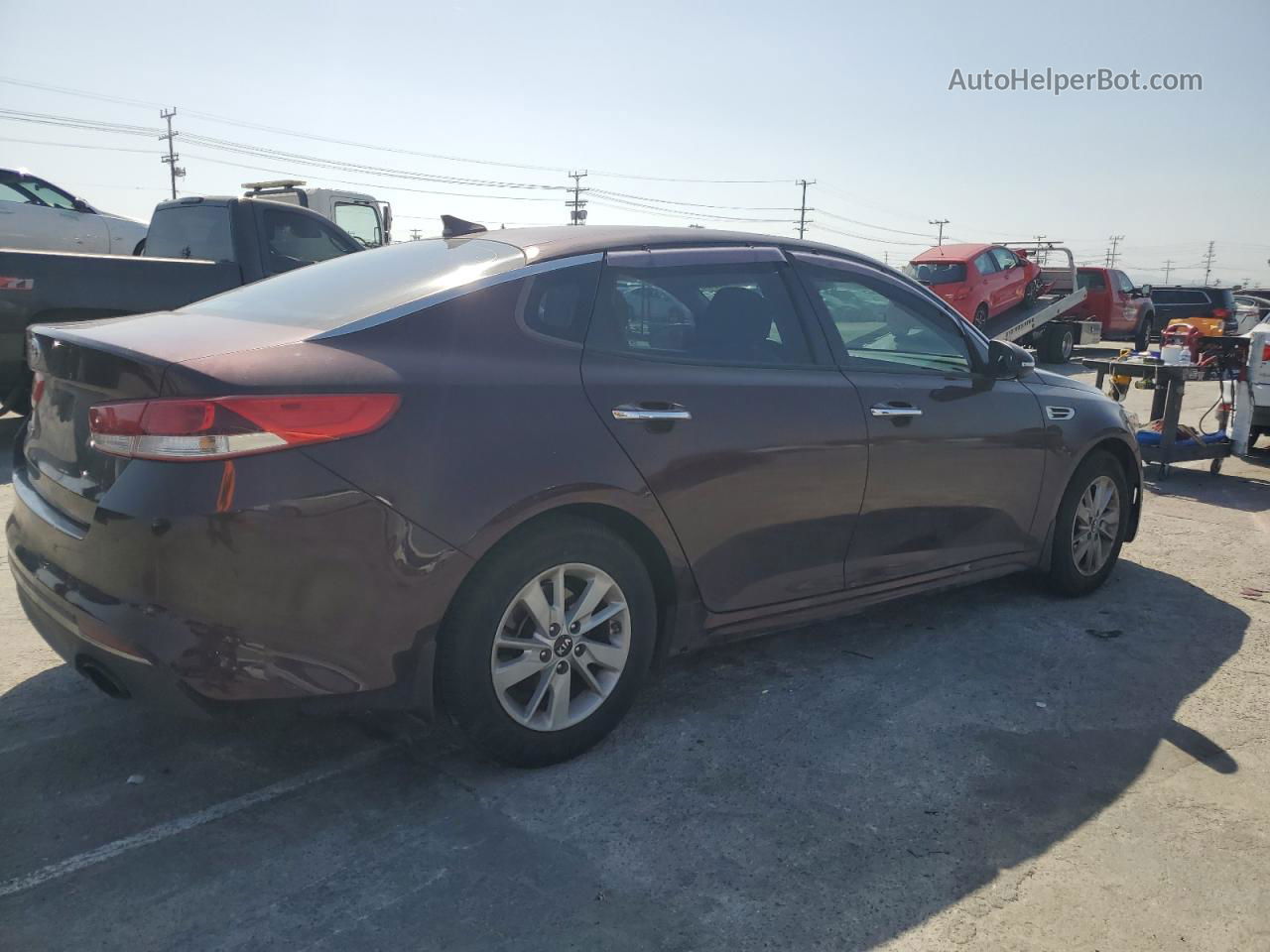 2016 Kia Optima Lx Burgundy vin: 5XXGT4L3XGG053428