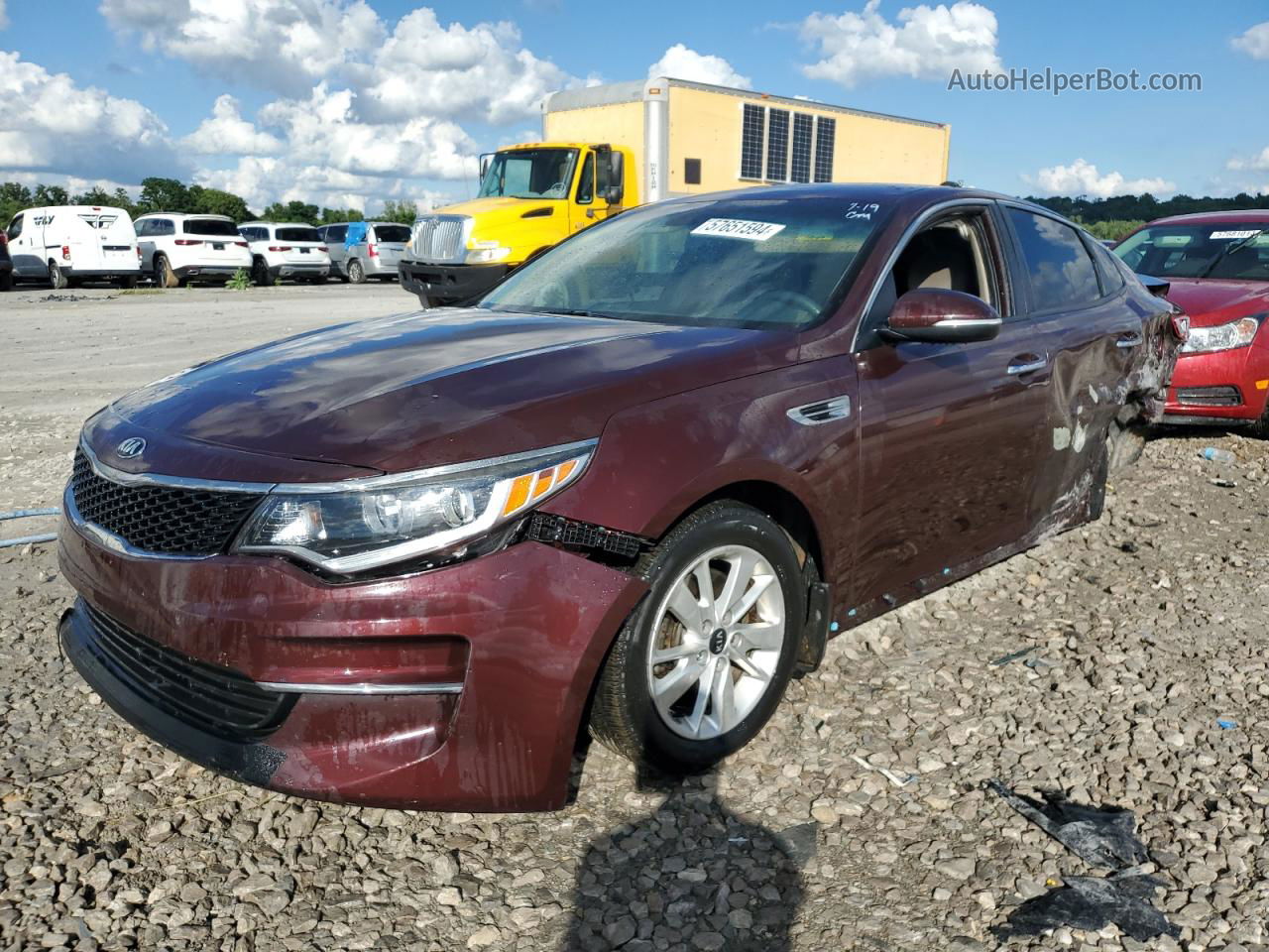 2016 Kia Optima Lx Фиолетовый vin: 5XXGT4L3XGG117564