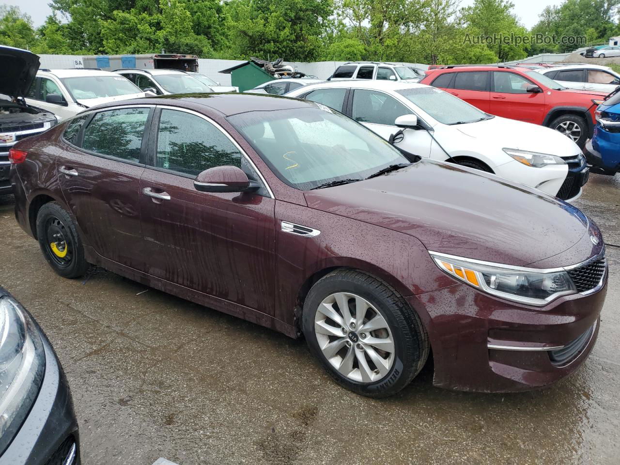 2017 Kia Optima Lx Burgundy vin: 5XXGT4L3XHG128677