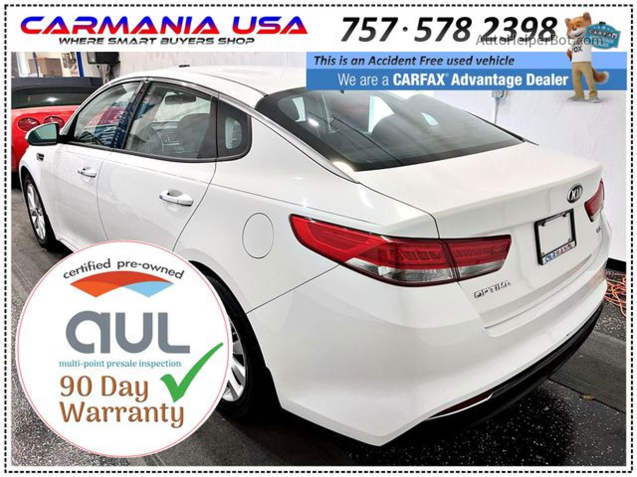 2016 Kia Optima Ex White vin: 5XXGU4L30GG054133