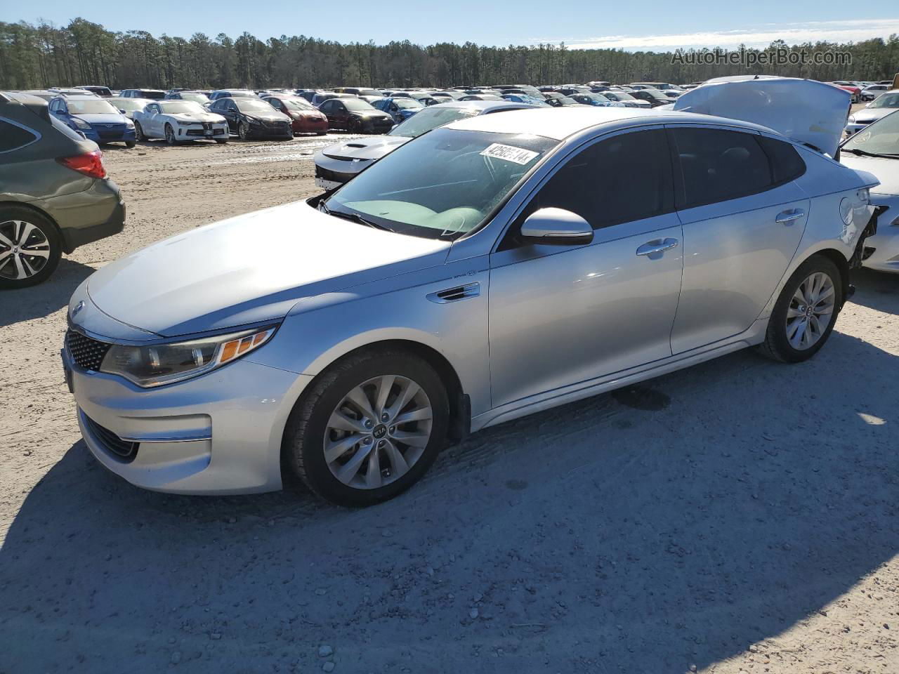 2016 Kia Optima Ex Серебряный vin: 5XXGU4L30GG066217