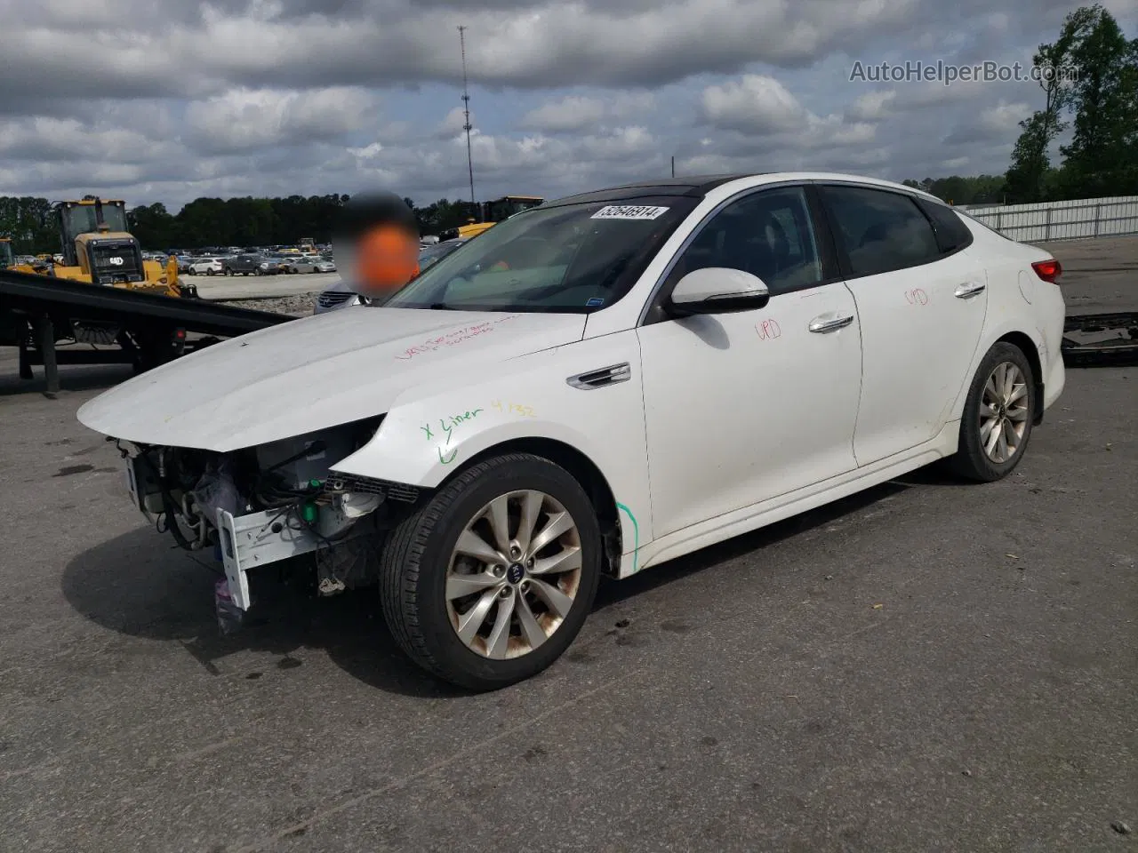 2016 Kia Optima Ex White vin: 5XXGU4L31GG050480