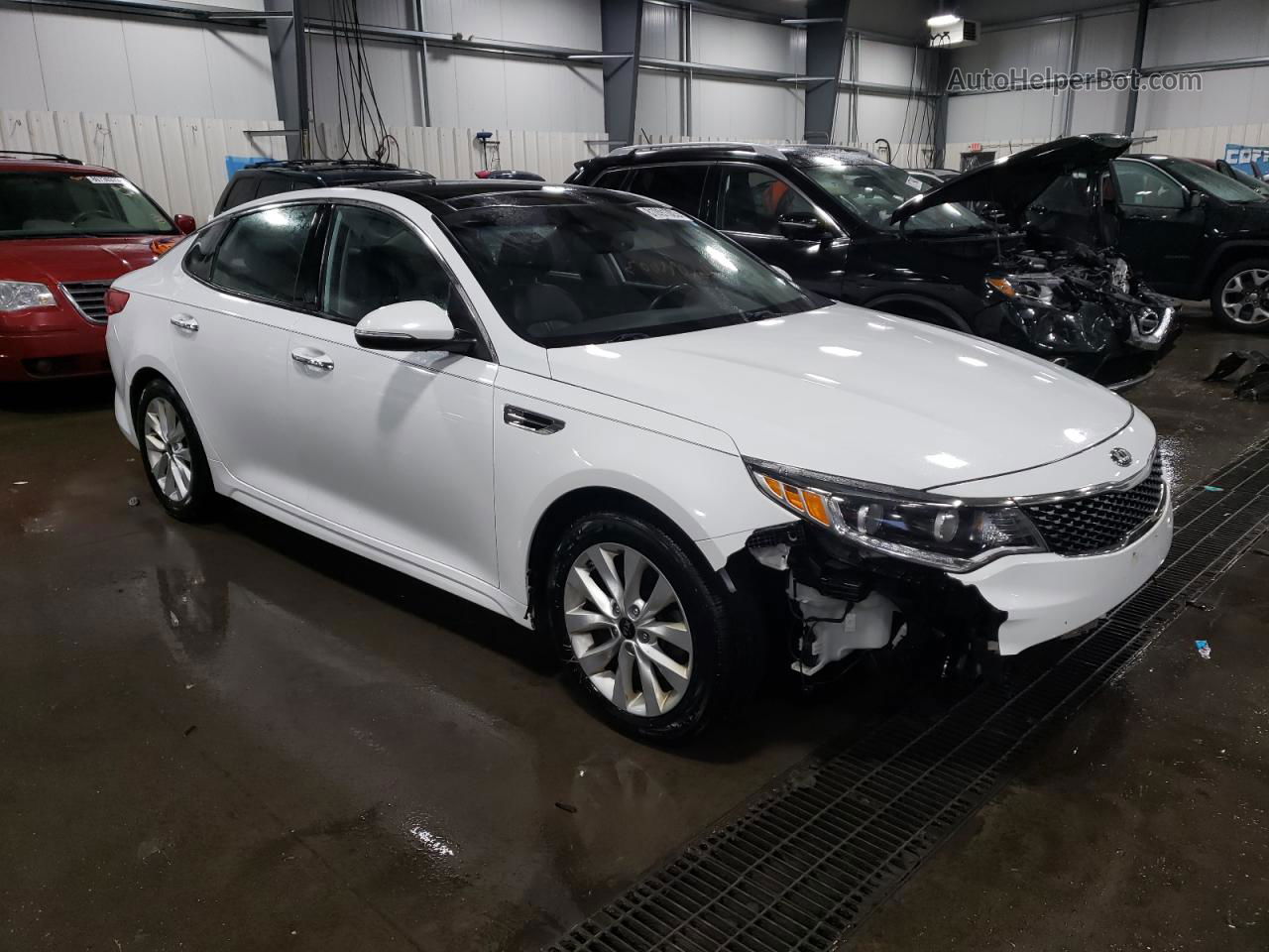 2016 Kia Optima Ex White vin: 5XXGU4L31GG095063