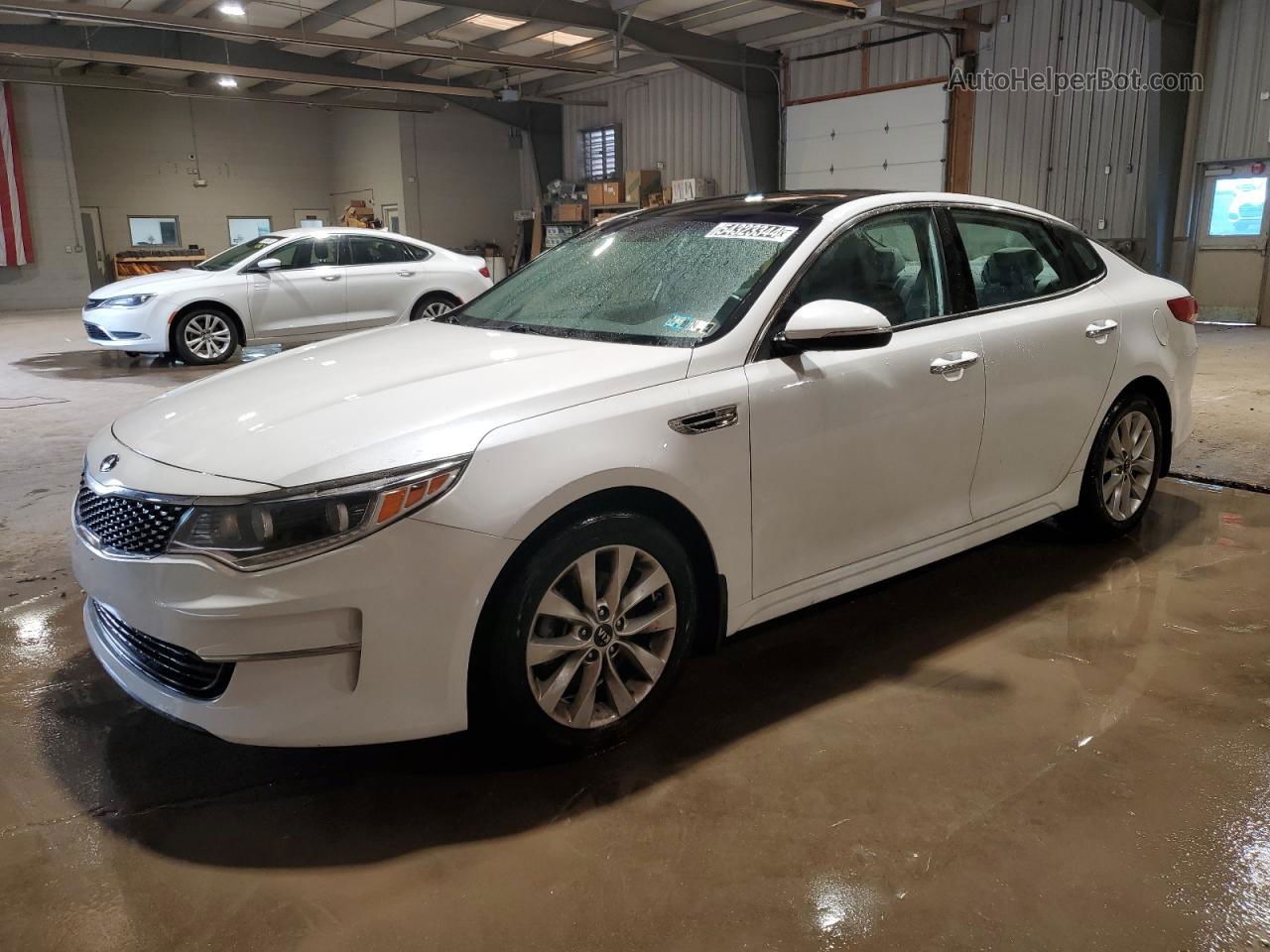 2016 Kia Optima Ex White vin: 5XXGU4L32GG103381