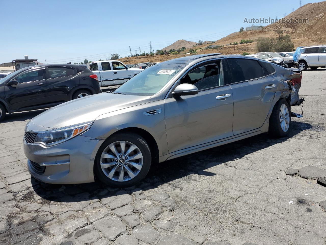 2017 Kia Optima Ex Gray vin: 5XXGU4L32HG161556