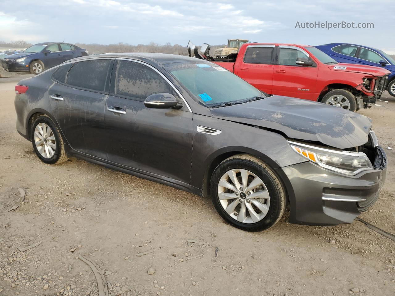 2018 Kia Optima Ex Серый vin: 5XXGU4L33JG210625