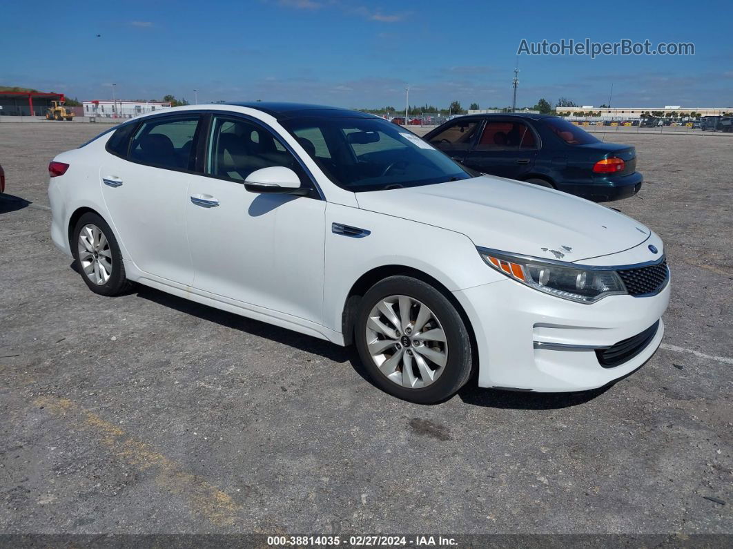 2016 Kia Optima Ex White vin: 5XXGU4L36GG012050