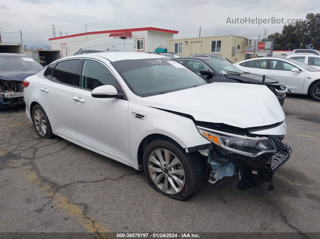 2018 Kia Optima Ex White vin: 5XXGU4L36JG196929